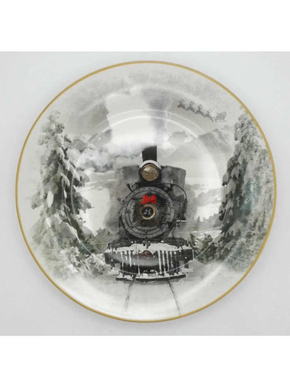 Nostalgic Santa Pottery Barn 10-1/2 Inch Dinner Plates Set of 4 Pattern PBANOS